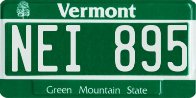 VT license plate NEI895