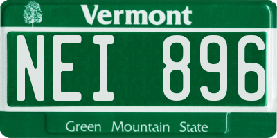 VT license plate NEI896