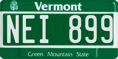 VT license plate NEI899