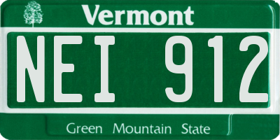 VT license plate NEI912