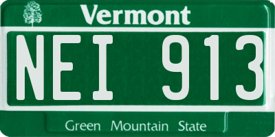 VT license plate NEI913