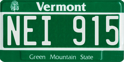 VT license plate NEI915