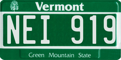 VT license plate NEI919