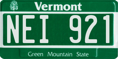 VT license plate NEI921