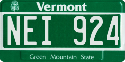 VT license plate NEI924