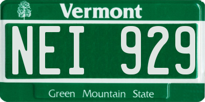 VT license plate NEI929
