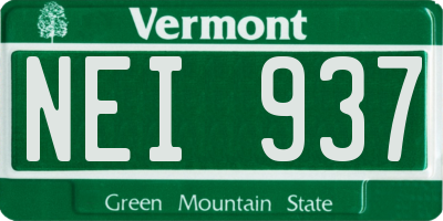 VT license plate NEI937