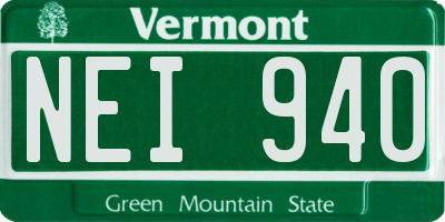 VT license plate NEI940