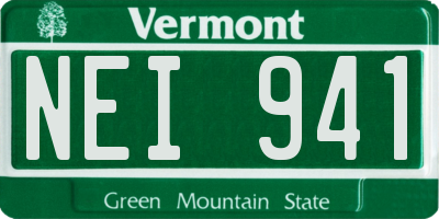 VT license plate NEI941