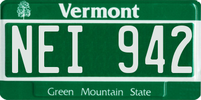 VT license plate NEI942