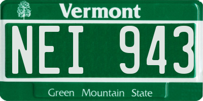 VT license plate NEI943