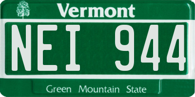 VT license plate NEI944