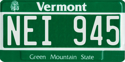 VT license plate NEI945
