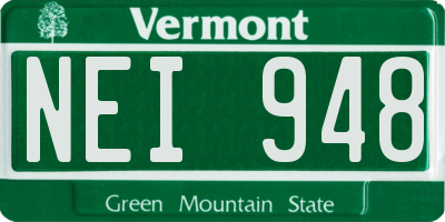VT license plate NEI948