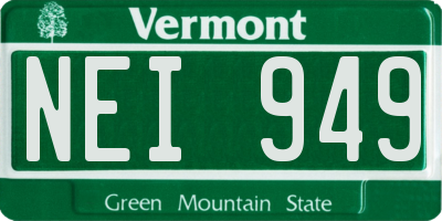 VT license plate NEI949