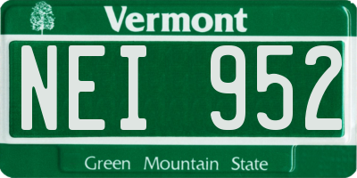VT license plate NEI952
