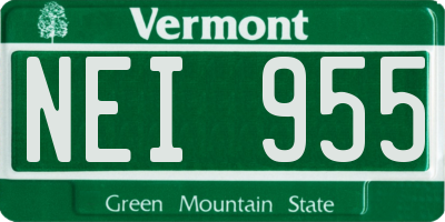 VT license plate NEI955