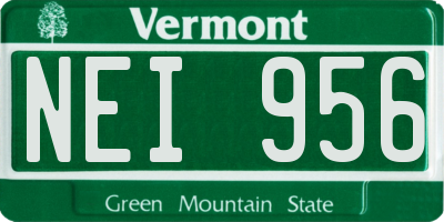 VT license plate NEI956