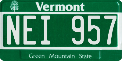 VT license plate NEI957