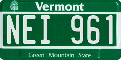 VT license plate NEI961