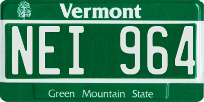 VT license plate NEI964