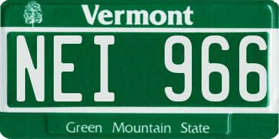 VT license plate NEI966