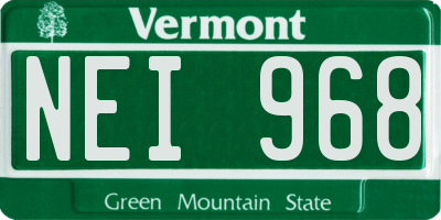 VT license plate NEI968