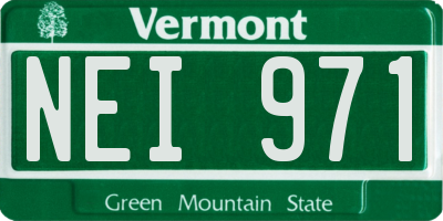 VT license plate NEI971