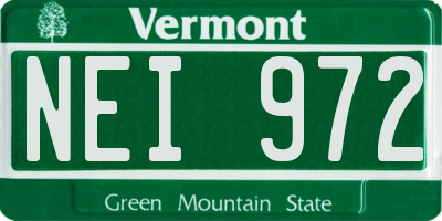 VT license plate NEI972