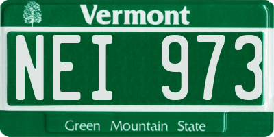 VT license plate NEI973