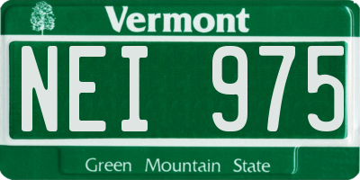 VT license plate NEI975