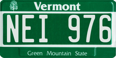 VT license plate NEI976