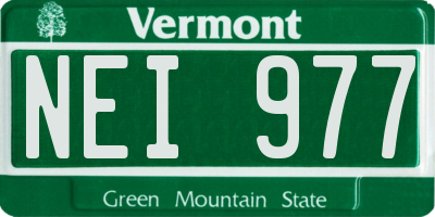 VT license plate NEI977