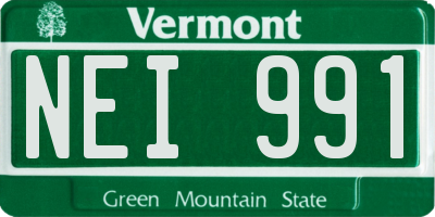 VT license plate NEI991