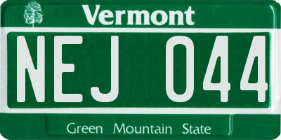 VT license plate NEJ044