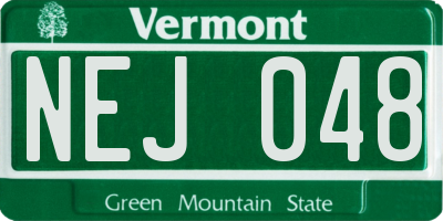 VT license plate NEJ048