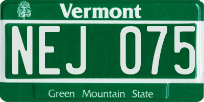 VT license plate NEJ075