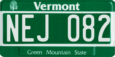 VT license plate NEJ082