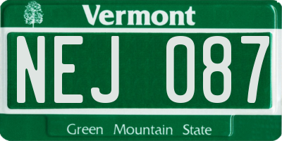 VT license plate NEJ087