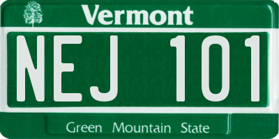 VT license plate NEJ101
