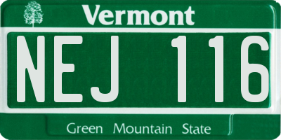 VT license plate NEJ116