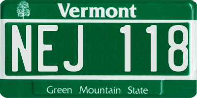 VT license plate NEJ118