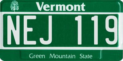 VT license plate NEJ119