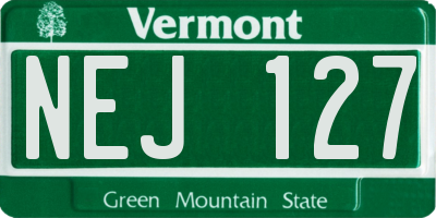 VT license plate NEJ127
