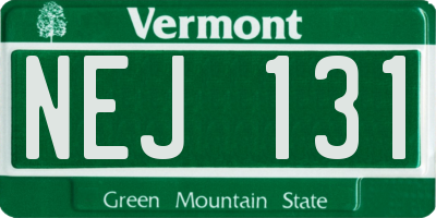 VT license plate NEJ131