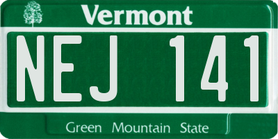 VT license plate NEJ141