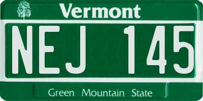 VT license plate NEJ145