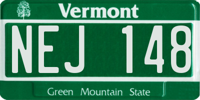 VT license plate NEJ148