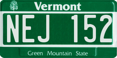 VT license plate NEJ152
