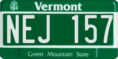 VT license plate NEJ157